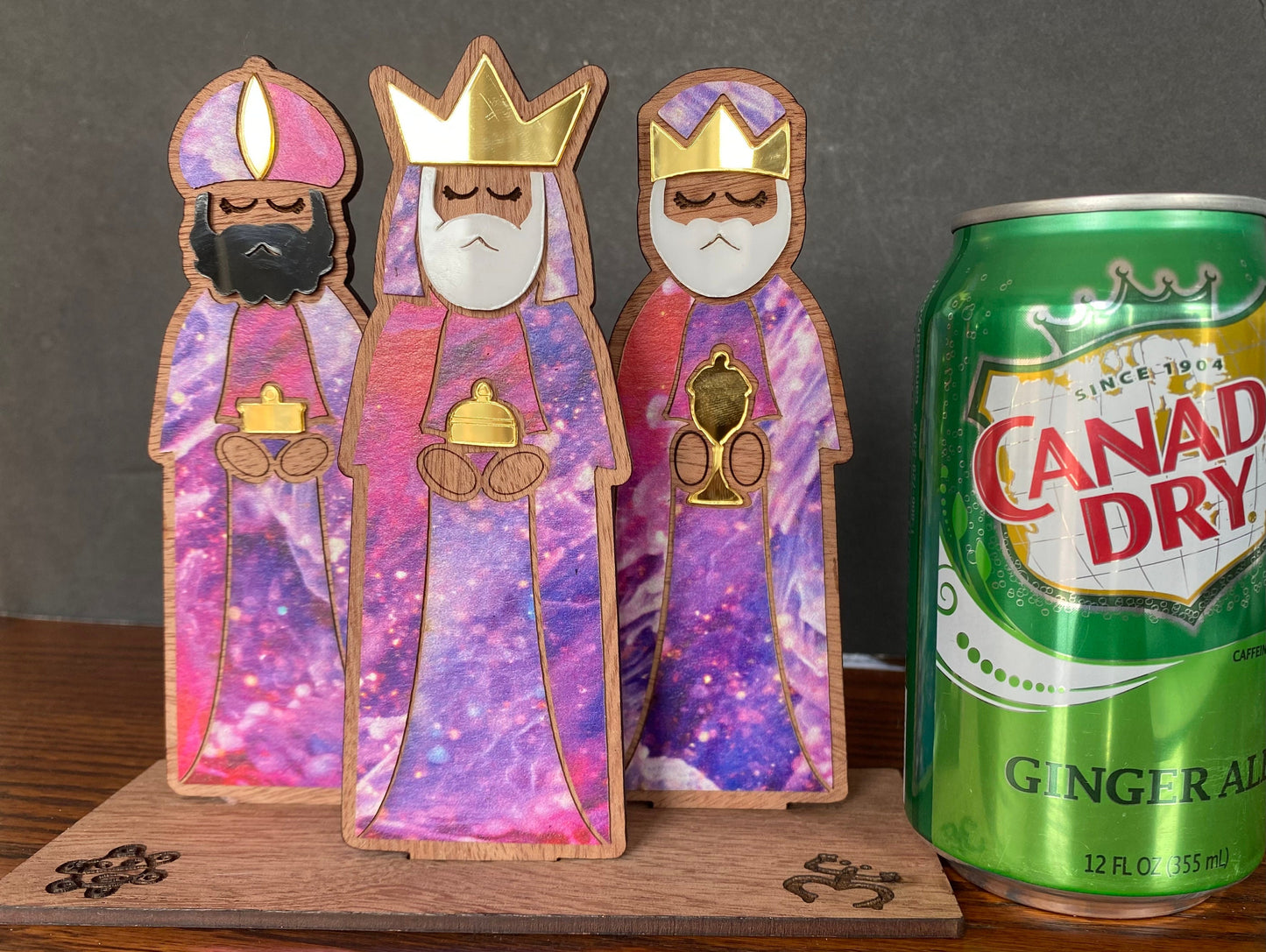 Handmade Tres Reyes Magos Wood figurines: Puerto Rican Christmas Decor, shelf sitter