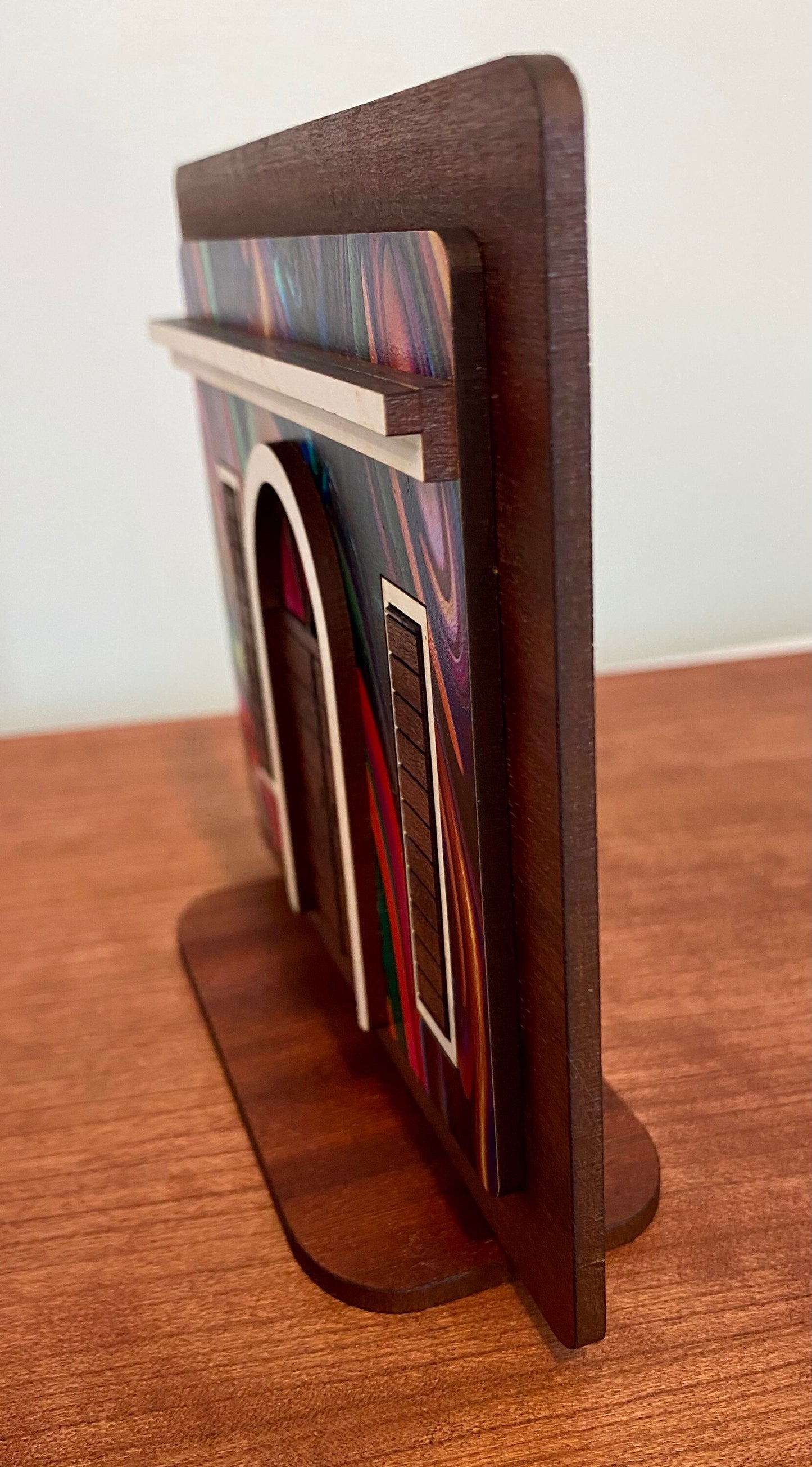 Viejo San Juan colorful Wooden House Art: Boricua Shelf Sitter, Puerto Rican desk art