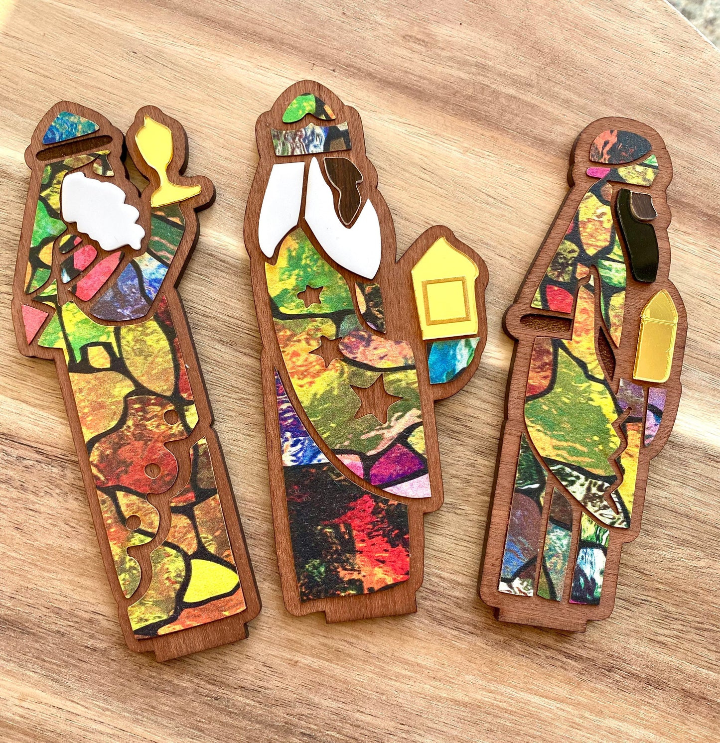 Handmade Tres Reyes Magos: Puerto Rican Three Kings Wood statue