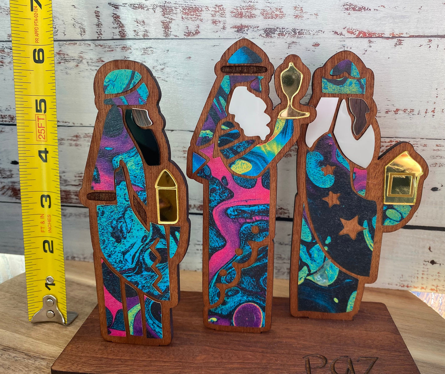 Handmade Tres Reyes Magos: Puerto Rican Three Kings Wood statue