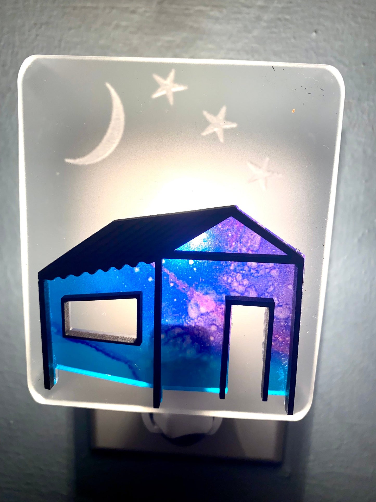 Handmade Casita Nightlight: Caribbean House Art Light