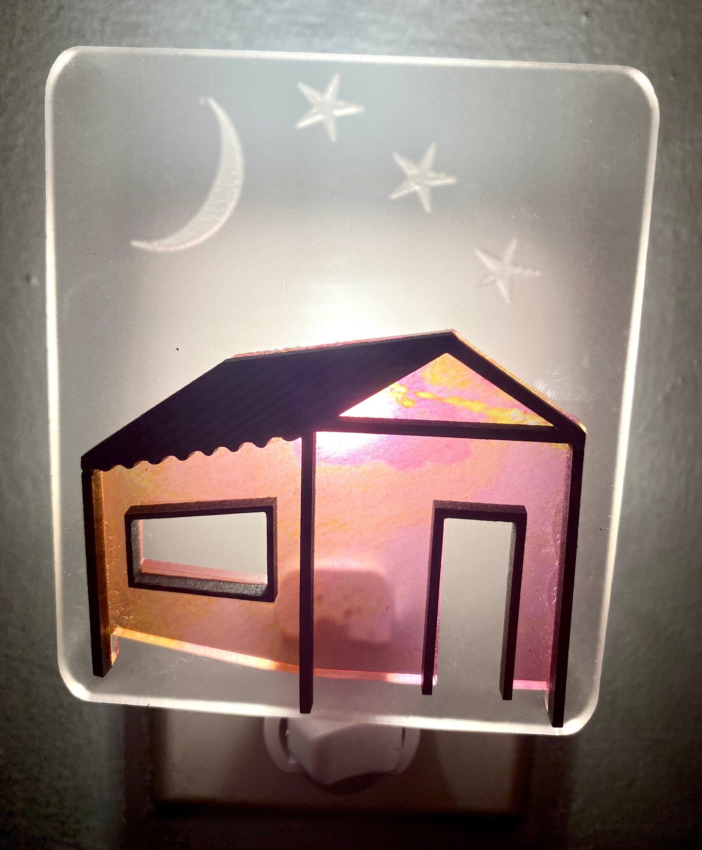 Handmade Casita Nightlight: Caribbean House Art Light