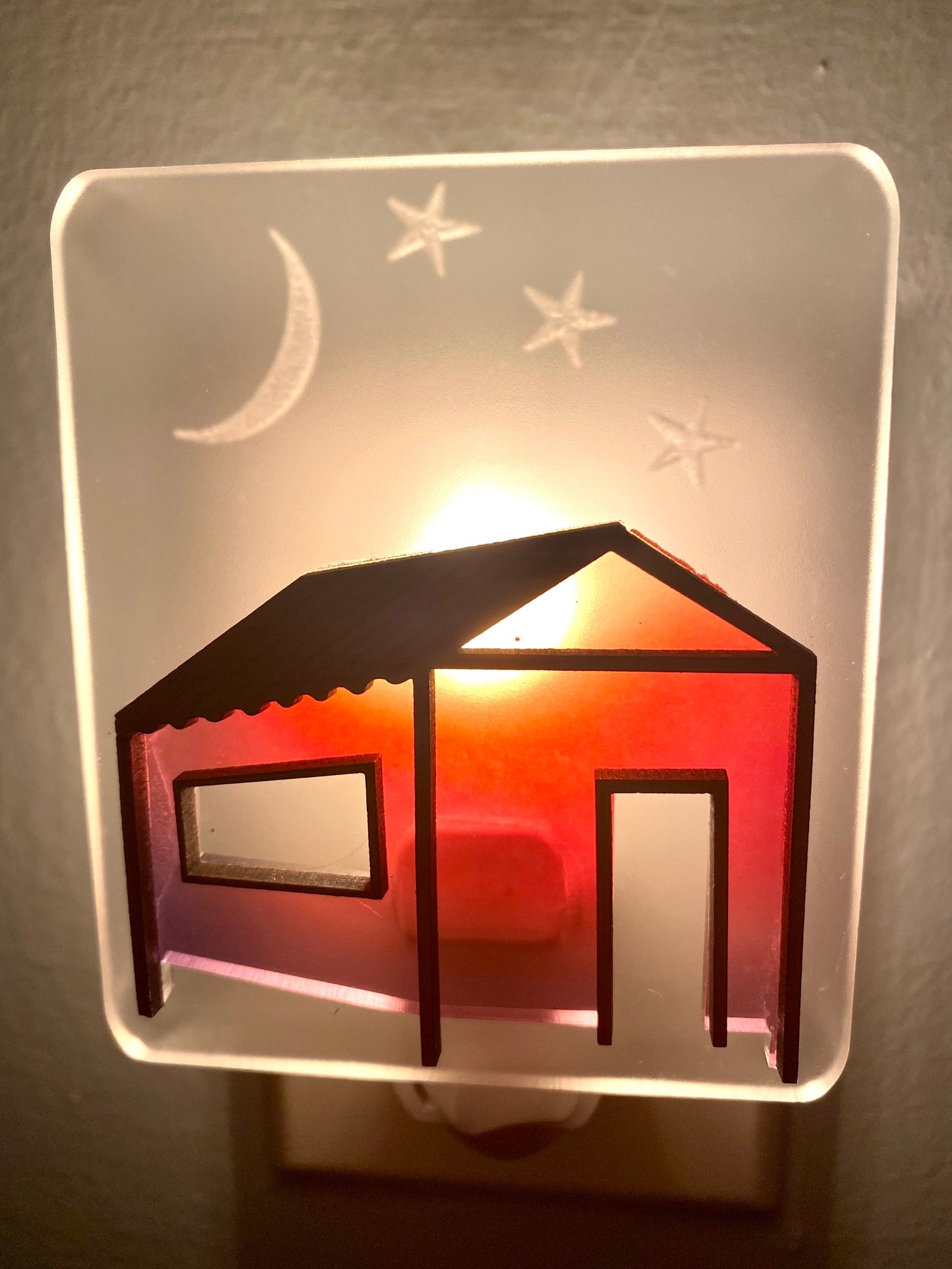 Handmade Casita Nightlight: Caribbean House Art Light