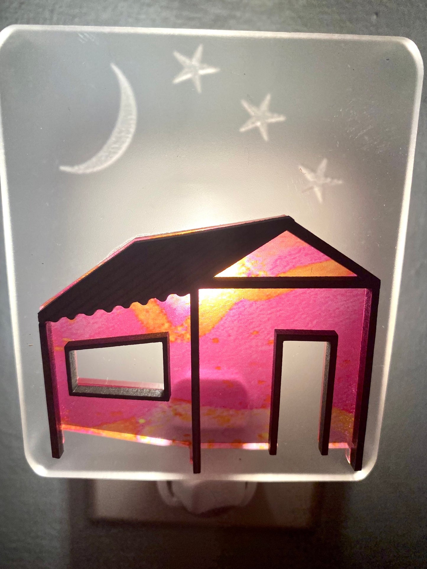 Handmade Casita Nightlight: Caribbean House Art Light