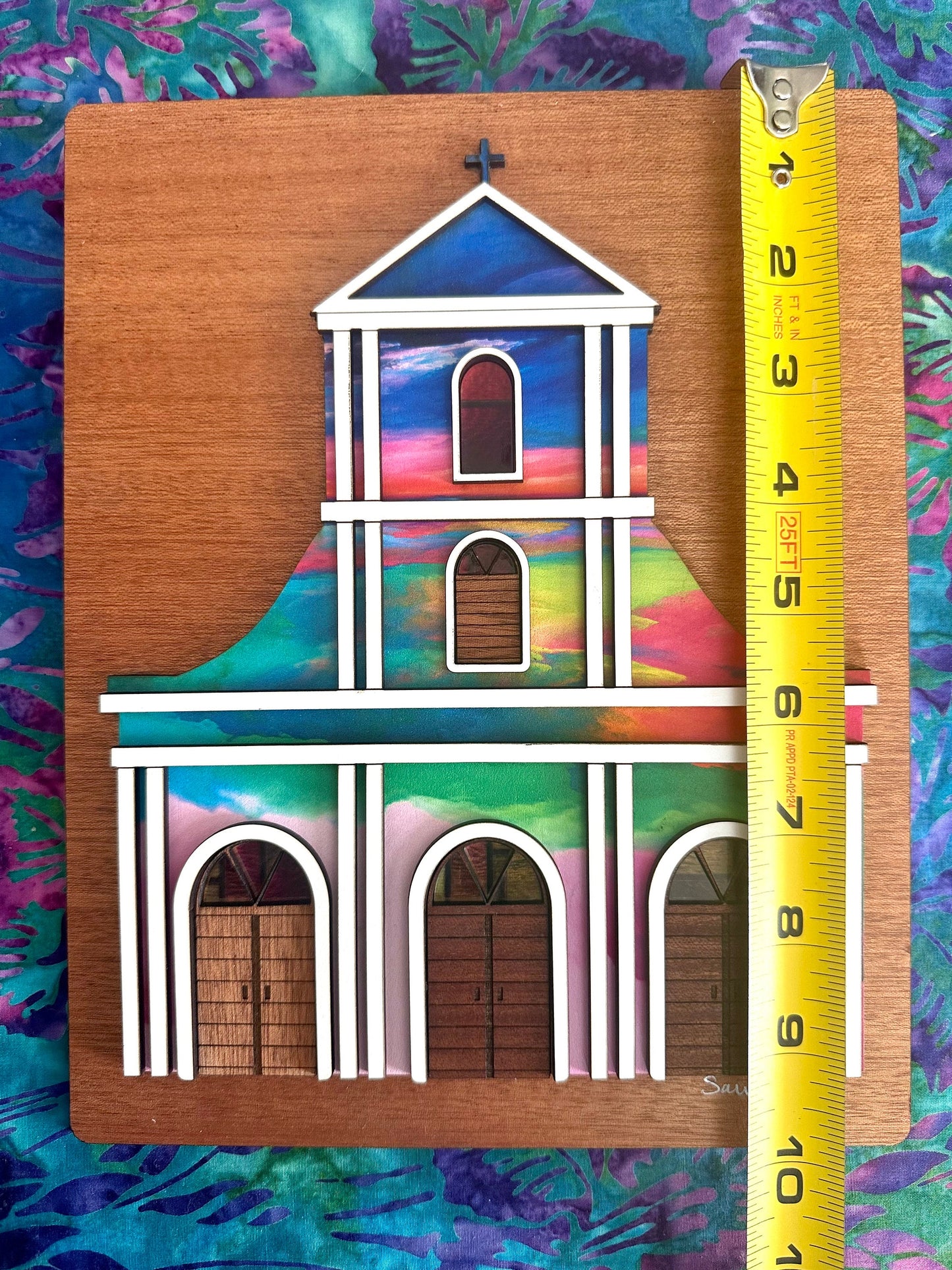 Viejo San Juan Catedral San Juan Bautista wood art, Puerto Rico art, Fathers Day Gift for Dad, Birthday gift for Brother, Puerta de San Juan