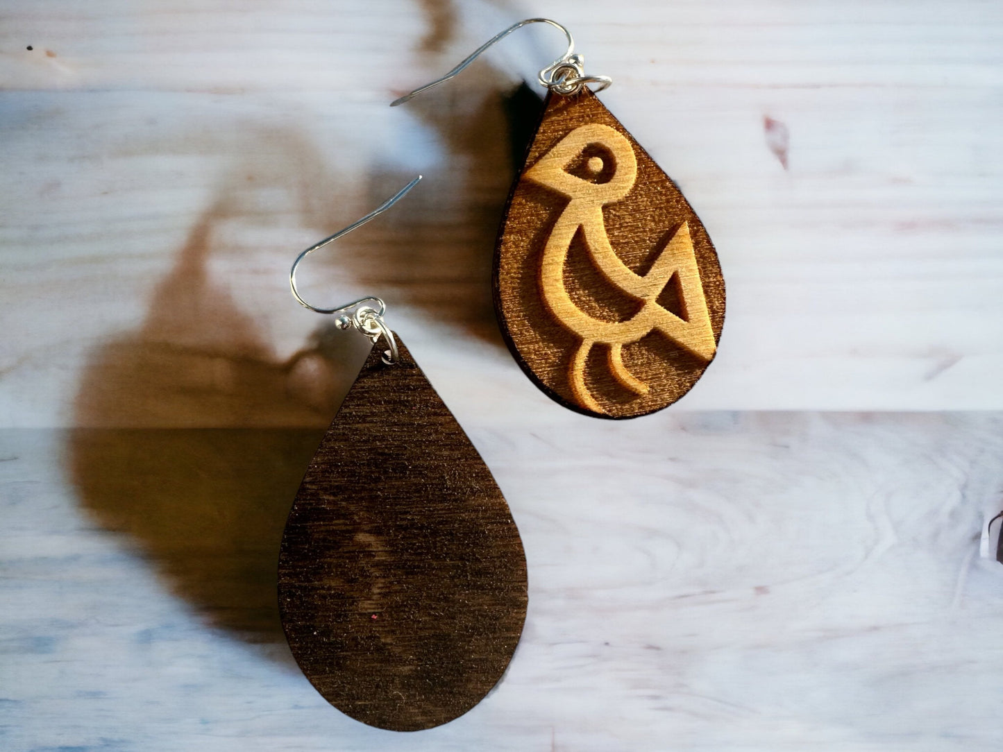 Taino Symbol Wood Earrings: Boriken Eternal Love symbol Jewelry