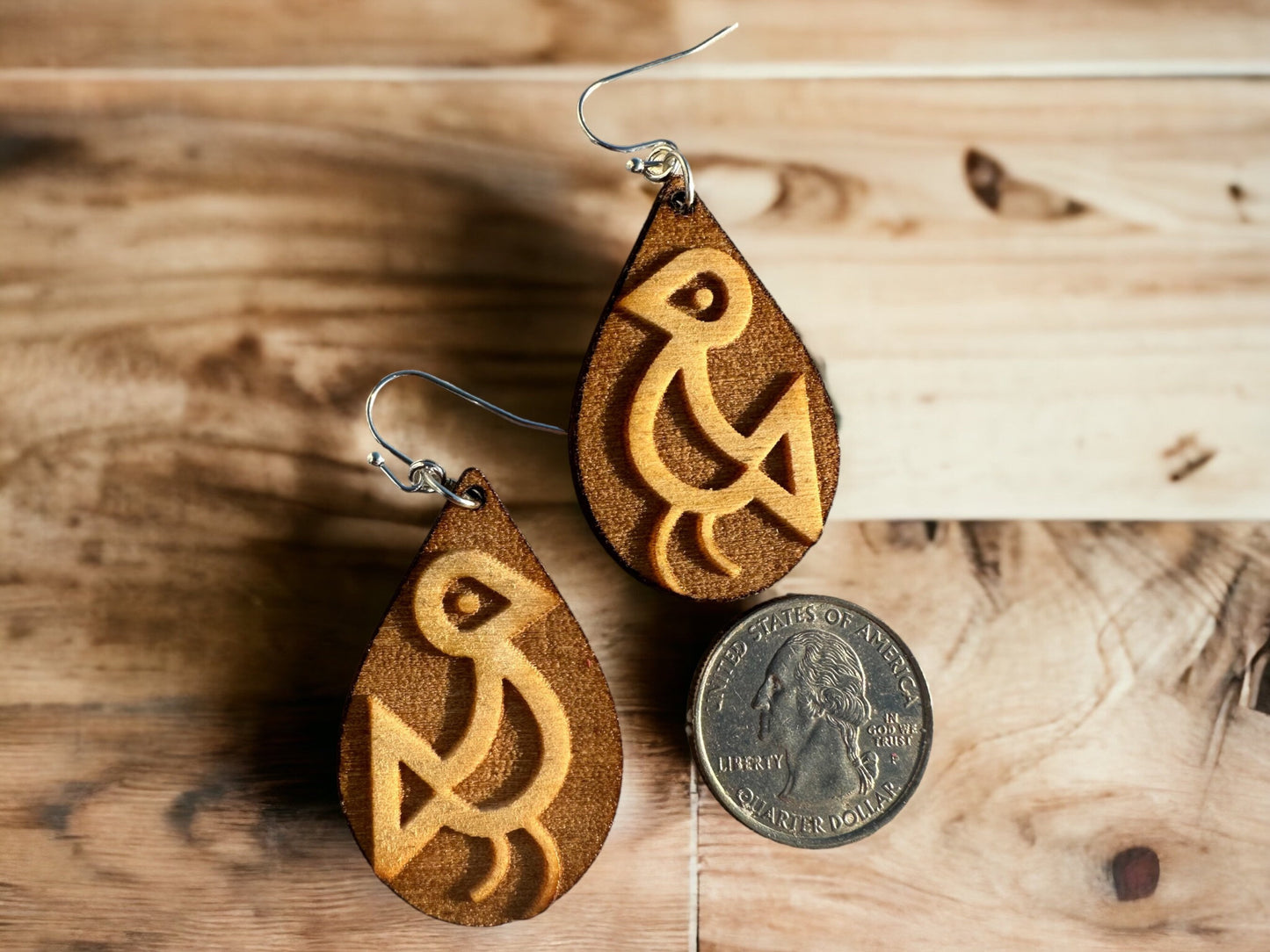 Taino Symbol Wood Earrings: Boriken Eternal Love symbol Jewelry