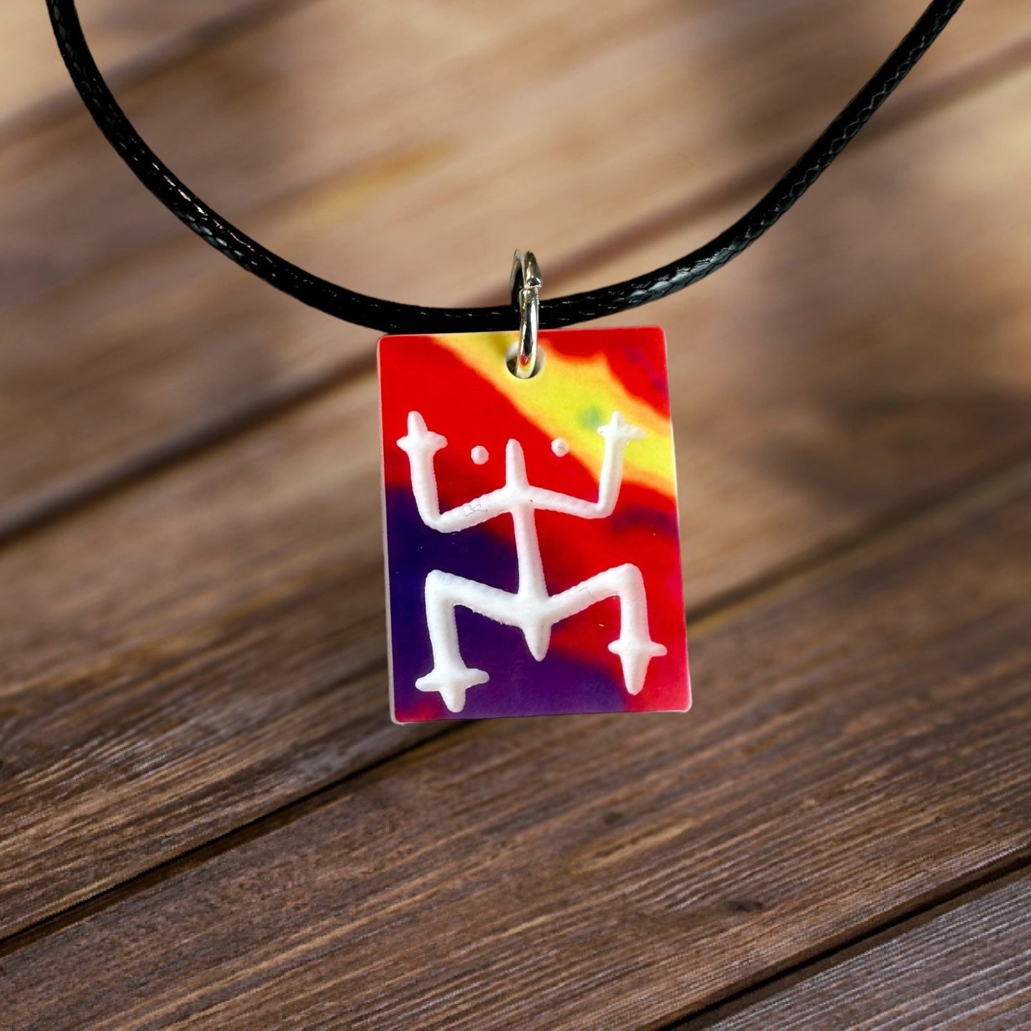Taino Coqui Acrylic Pendant Necklace: Puerto Rico Art