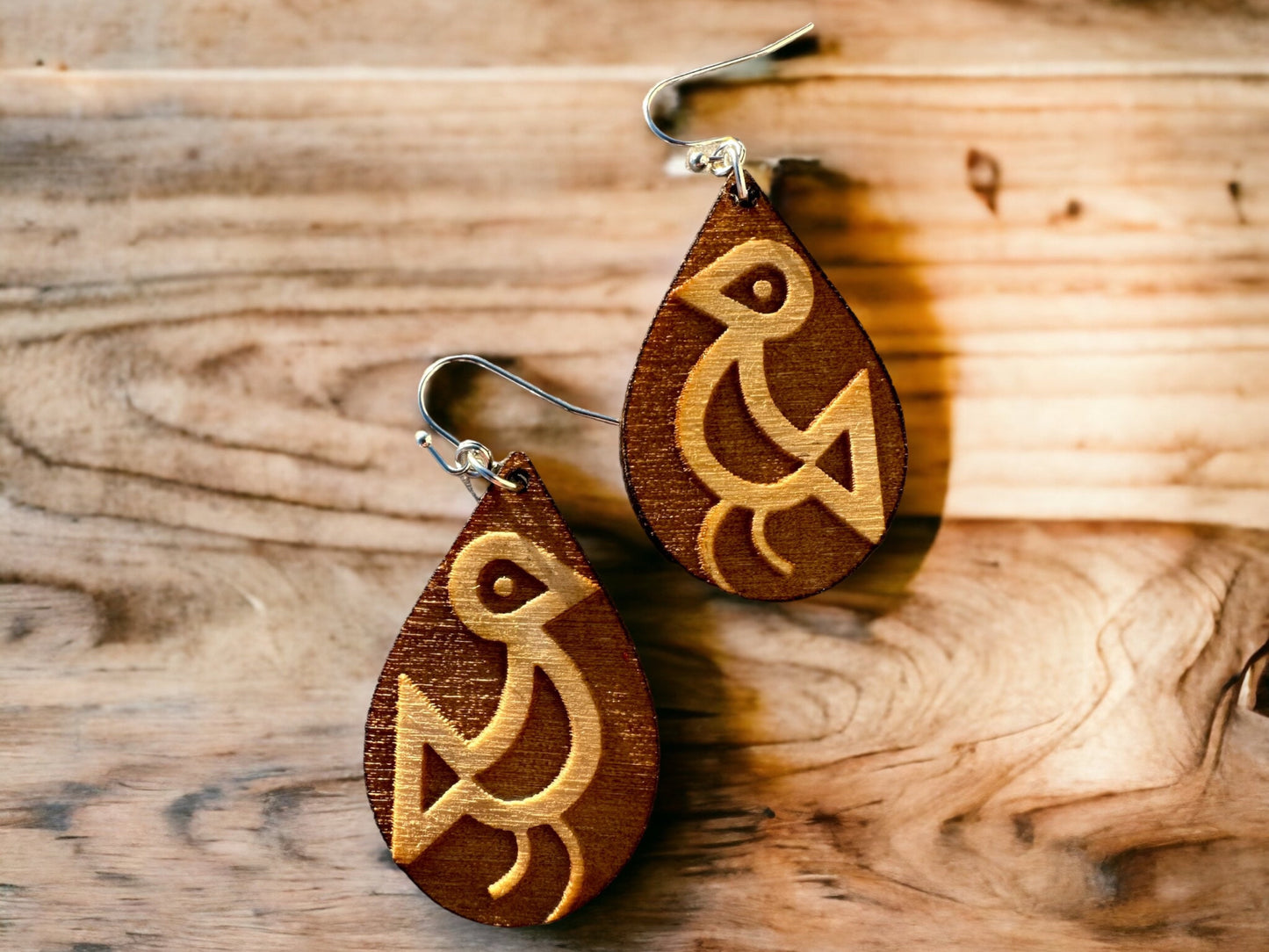 Taino Symbol Wood Earrings: Boriken Eternal Love symbol Jewelry