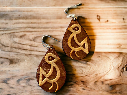 Taino Symbol Wood Earrings: Boriken Eternal Love symbol Jewelry