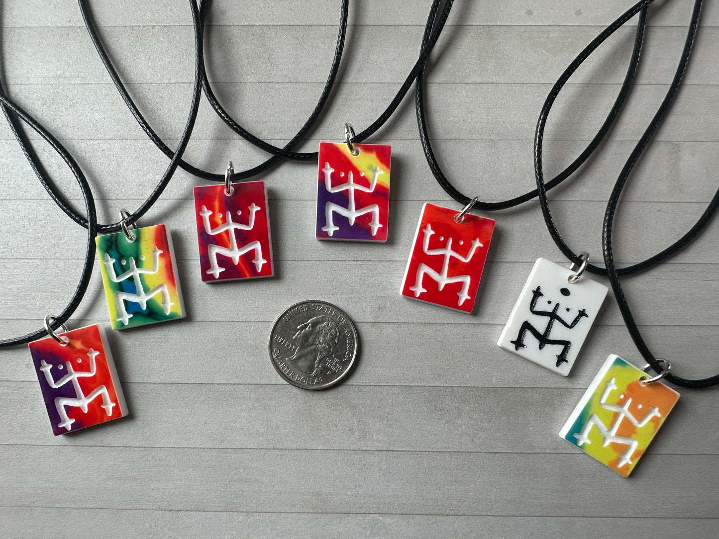 Taino Coqui Acrylic Pendant Necklace: Puerto Rico Art