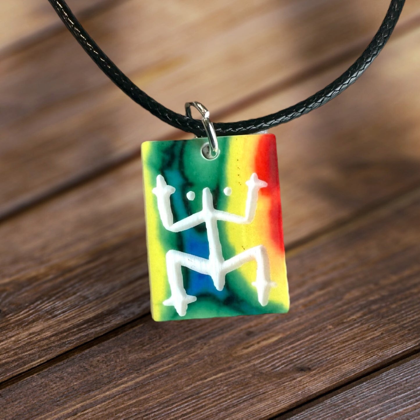 Taino Coqui Acrylic Pendant Necklace: Puerto Rico Art