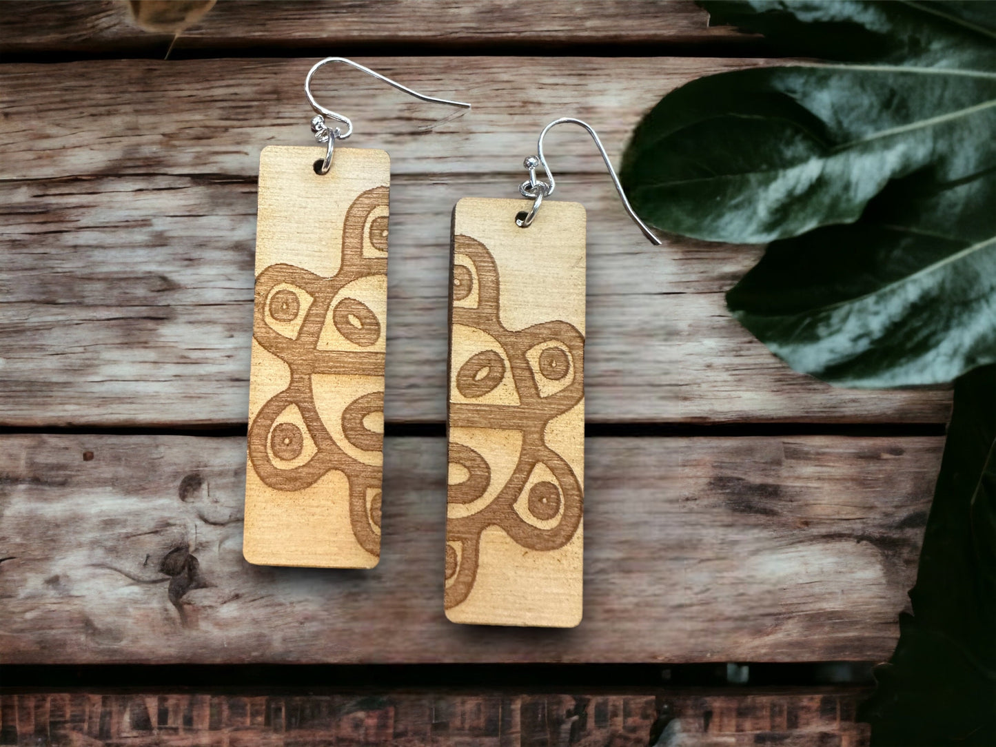 Taino Coqui Sol Wood Earrings: Puerto Rico Tropical Jewelry