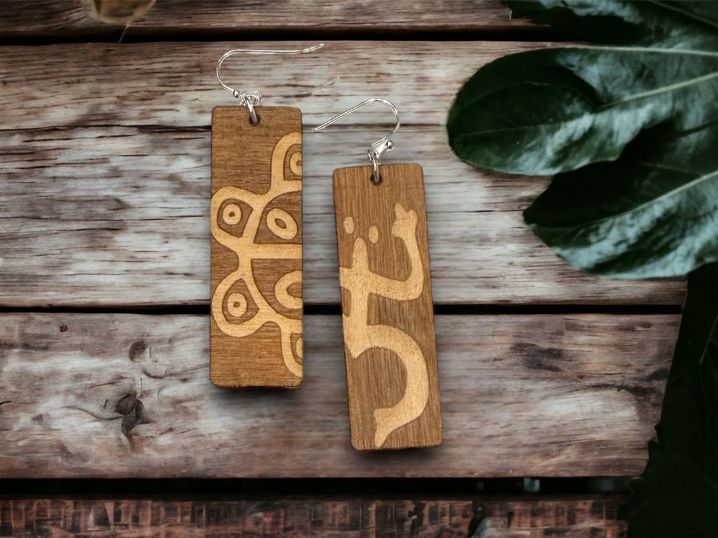 Taino Coqui Sol Wood Earrings: Puerto Rico Tropical Jewelry