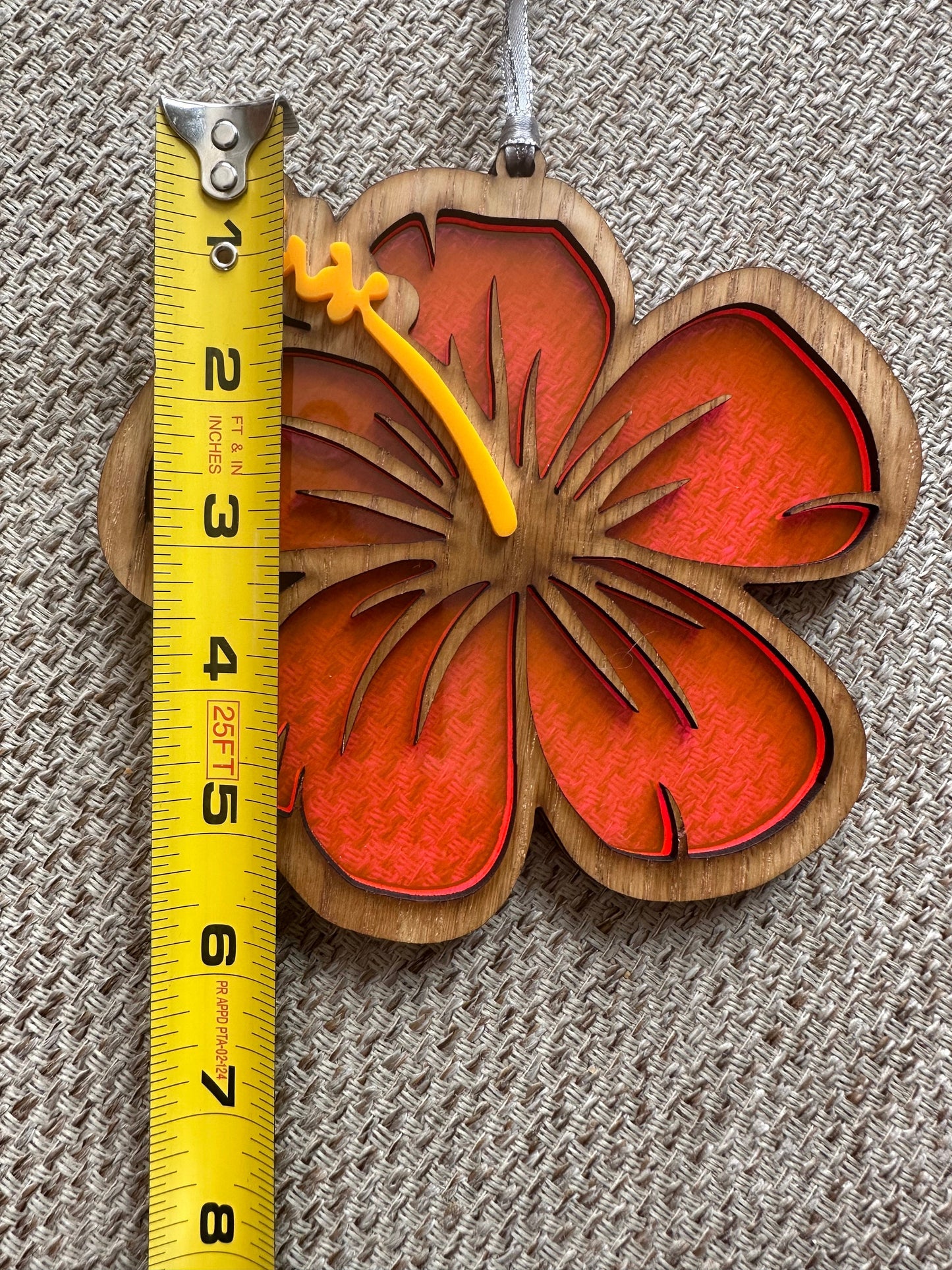 Hibiscus Suncatcher,fluorescent flower suncatcher,Puerto Rico art,housewarming gift first home, Suncatcher acrylic, Latina owned,