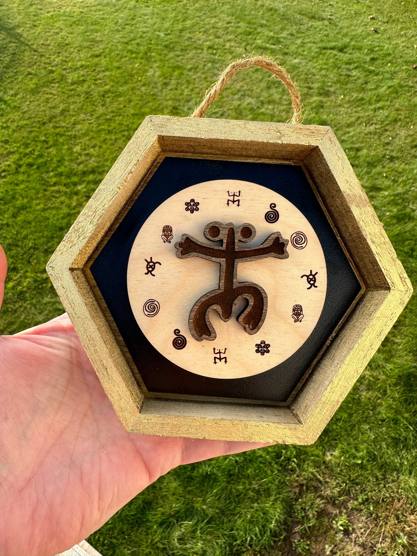 Taino Coqui Symbol layered Wood Wall Art: Puerto Rico Decor