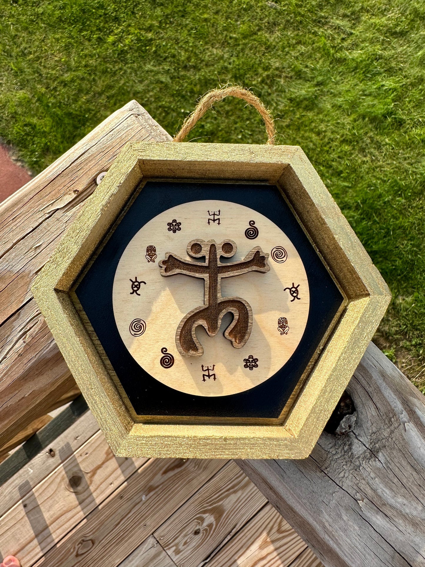 Taino Coqui Symbol layered Wood Wall Art: Puerto Rico Decor