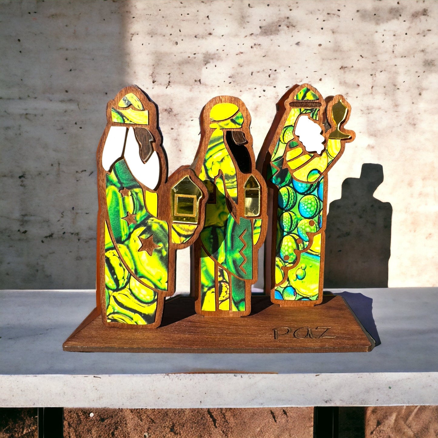 Handmade Tres Reyes Magos: Puerto Rican Three Kings Wood statue