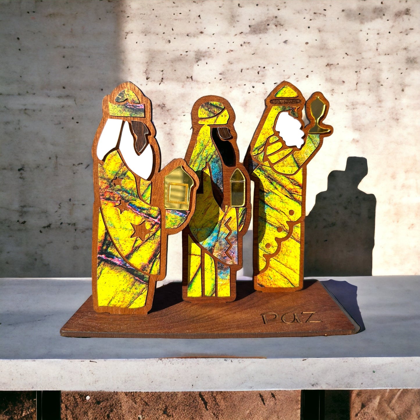 Handmade Tres Reyes Magos: Puerto Rican Three Kings Wood statue