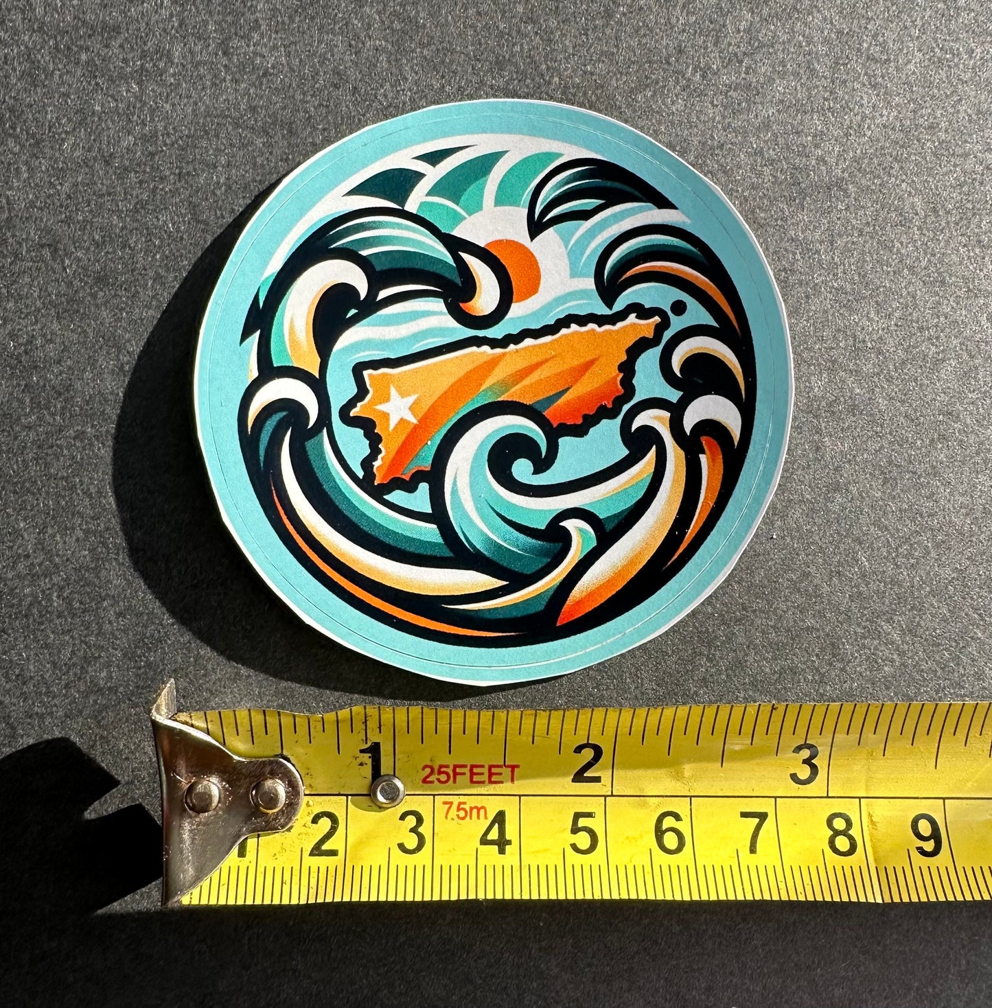 Puerto Rico Art Sticker: Tropical Beach Vinyl Decal