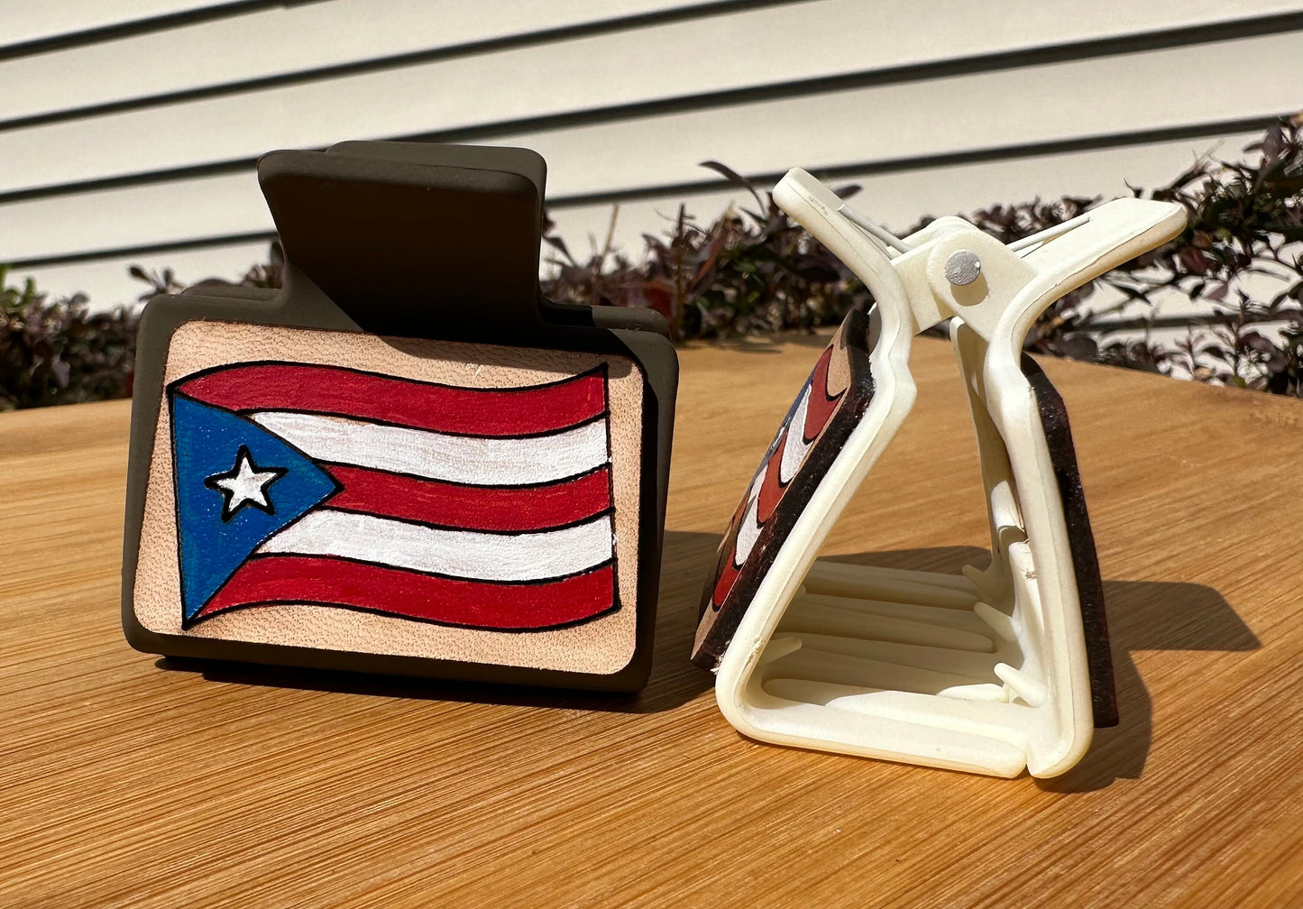 Taino Coqui Sol Leather Hair Clip: Puerto Rican Art Accessory