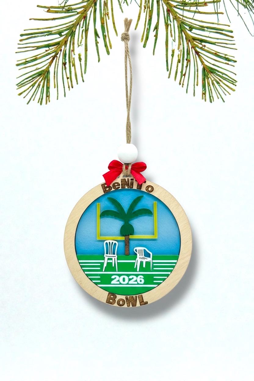 Benito bowl Wood acrylic ornament car charm: big football game souvenir, Perreo, Puerto Rico decor