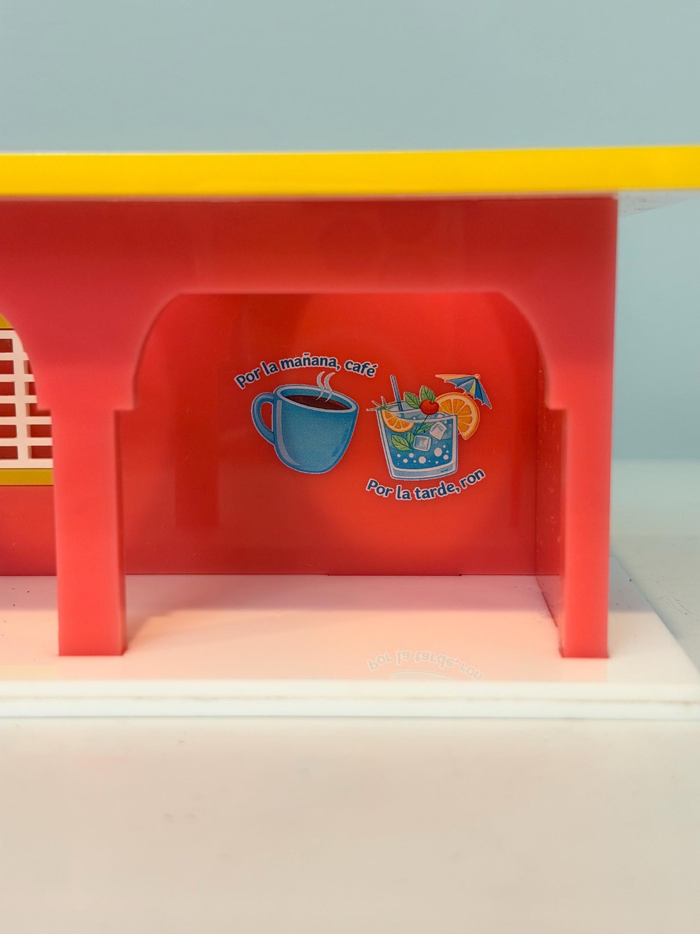 La Casita de La Residencia Benito, unique acrylic shot glass flight stand