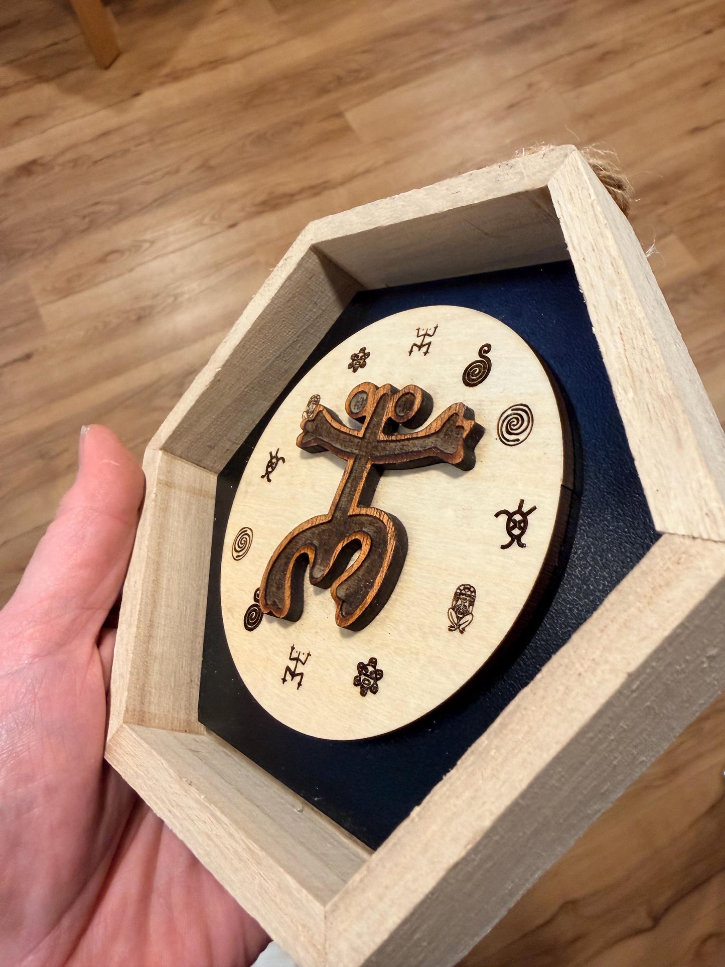 Taino Coqui Symbol layered Wood Wall Art: Puerto Rico Decor