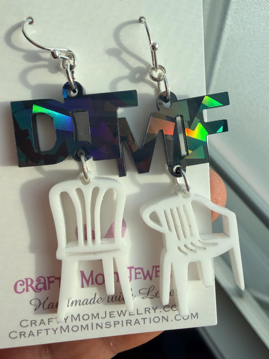 DTMF acrylic chair earrings