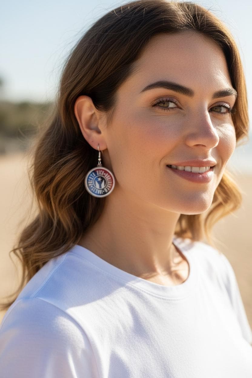 Puerto Rico Borinquén Earrings, Handmade Puerto Rican Flag Jewelry, Lightweight Boricua Acrylic Dangles, gift for her