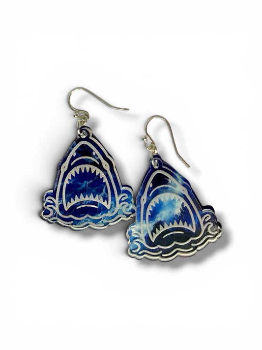 Colorful Layered Shark Acrylic Earrings